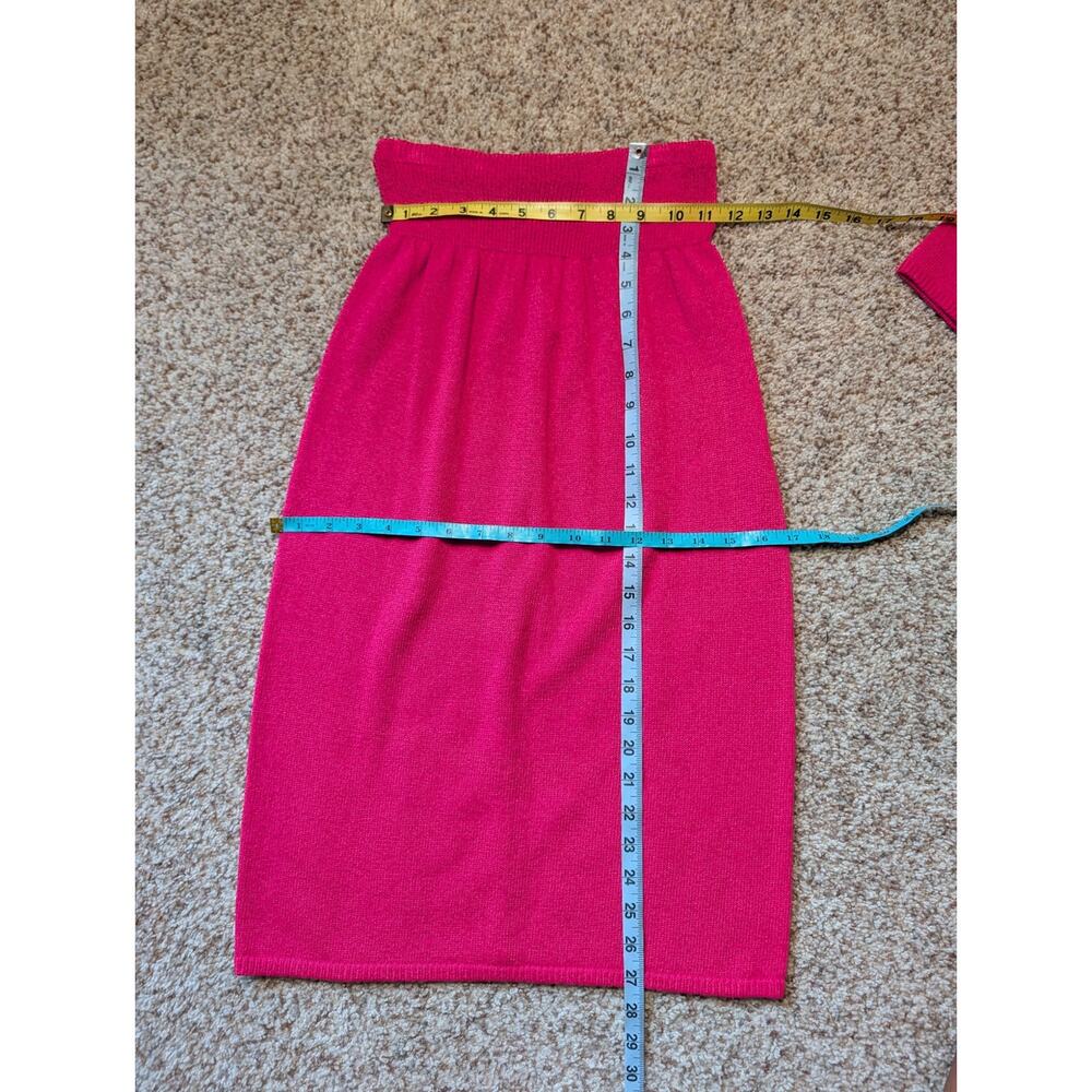 Laura by Alyzia Vintage 2Pc Knit Skirt Suit Womens 4 Pink Gold Button; Vintage - Picture 11 of 12